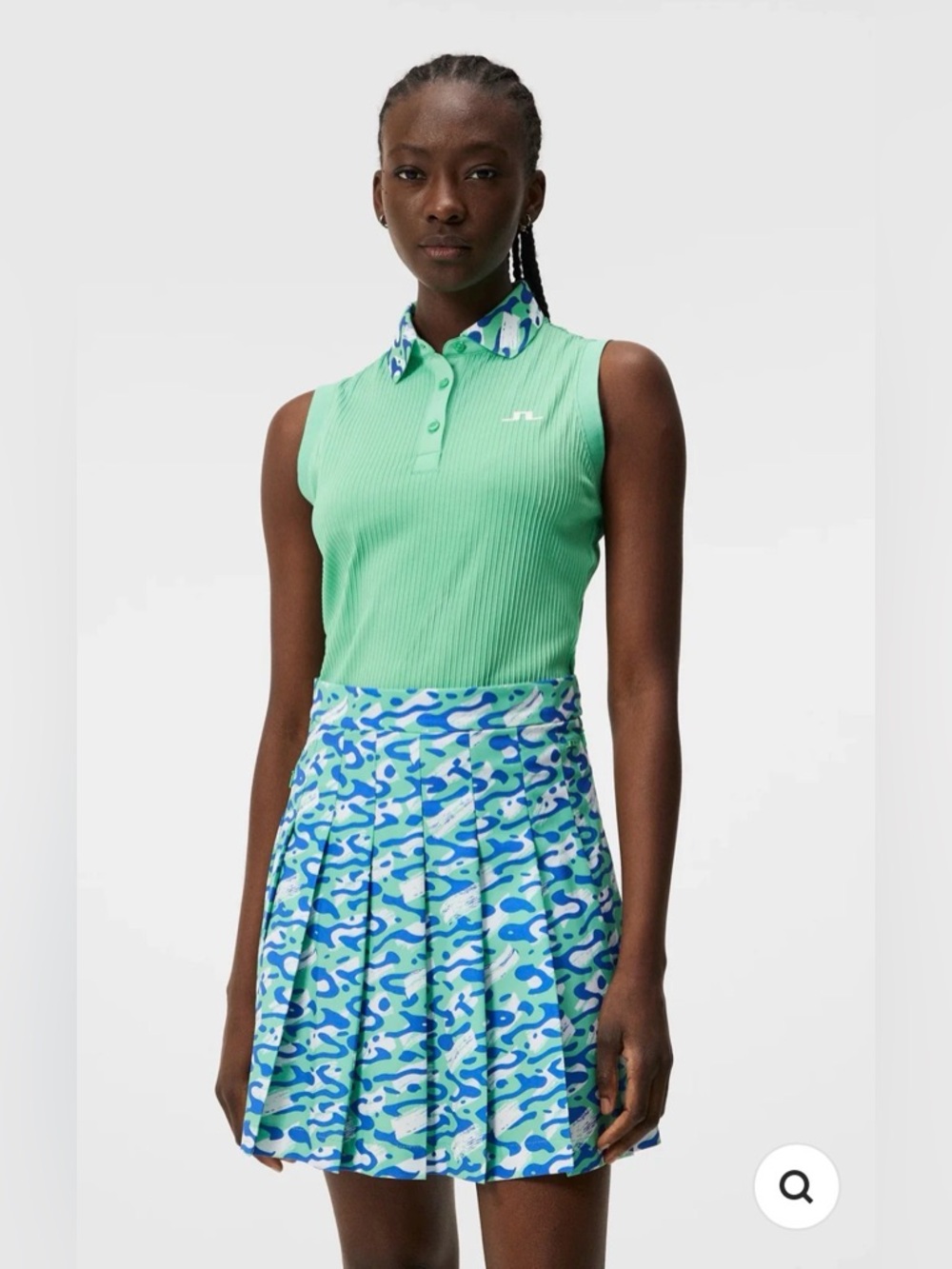 J.Lindeberg Lale Ribbed Sleeveless Top in Jade NWT Size Medium